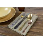 Bestick Set Färgat satinstål komplett 24 delar design - Fantasy Viadurini