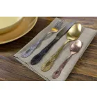 Bestick Set Färgat satinstål komplett 24 delar design - Fantasy Viadurini