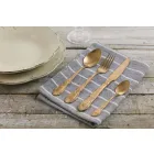 Bestick Set Färgat satinstål komplett 24 delar design - Fantasy Viadurini