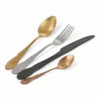 Bestick Set färgat satinstål komplett design med 24 delar - Fantasiapos Viadurini