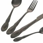 Bestickset i svart eller guld satinstål komplett 24 delar - Fantasy Viadurini