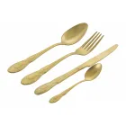 Bestickset i svart eller guld satinstål komplett 24 delar - Fantasy Viadurini