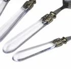 Stålbestickset och genomskinligt plasthandtag 24 st - Palazzo Viadurini