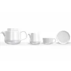 Kopp- och fattjänst med porslinstekanna och mjölkkanna 14 stycken - Arktis Viadurini