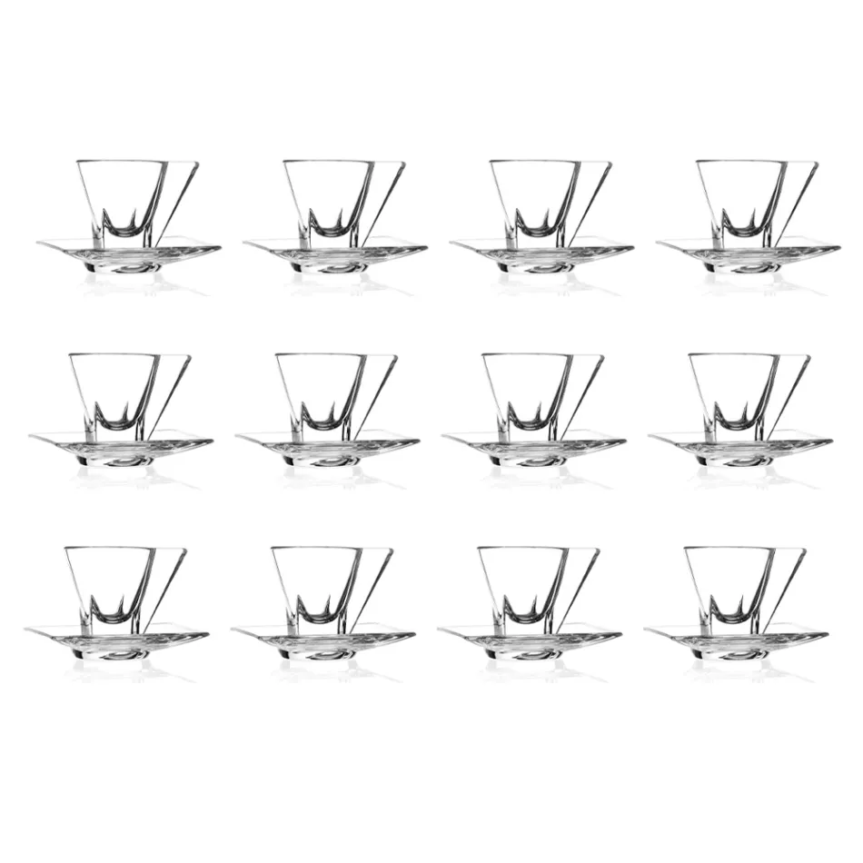 Cappuccino Cup Service i italienska Eco Crystal 12 delar - Amalgam Viadurini