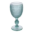 Set med 12 bägare 210 ml i färgat glas och reliefarbete - Sunset Viadurini