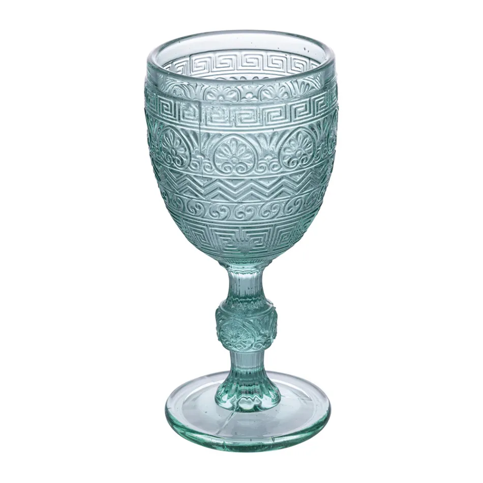 Set med 12 bägare 210 ml i färgat glas och reliefarbete - Sunset Viadurini