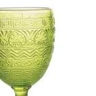 Set med 12 bägare 210 ml i färgat glas och reliefarbete - Sunset Viadurini