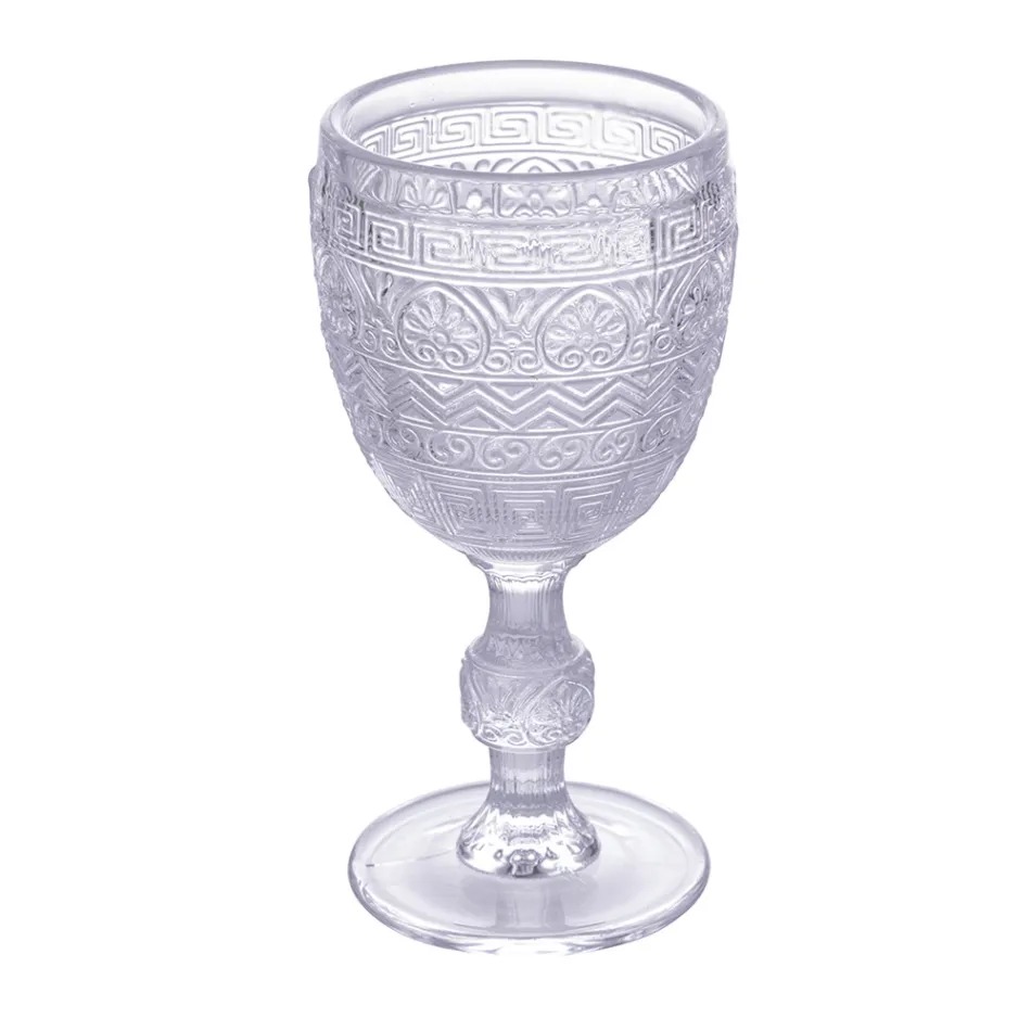 Set med 12 bägare 210 ml i färgat glas och reliefarbete - Sunset Viadurini