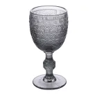 Set med 12 bägare 210 ml i färgat glas och reliefarbete - Sunset Viadurini