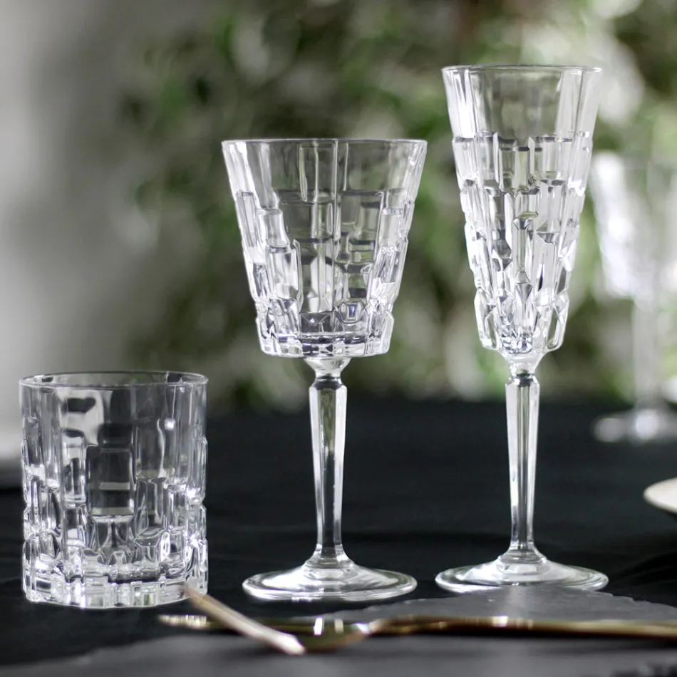 Set med 18 lyxiga kristallglas - Luxuryglass25 Viadurini