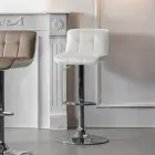 Set med 2 Ida designer vadderade pallar, höjdjusterbara Viadurini