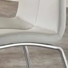 September 4 stolar modern design konstläder och krom metall Alba Viadurini