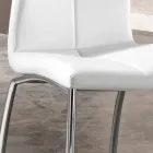 September 4 stolar modern design konstläder och krom metall Alba Viadurini