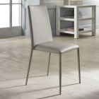 September 4 moderna stolar i vitt läder, gray o tortora Dora Viadurini