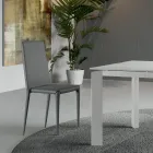 Set med 4 moderna stolar i vitt, grått eller duvgrått ekoläder - Dora Viadurini