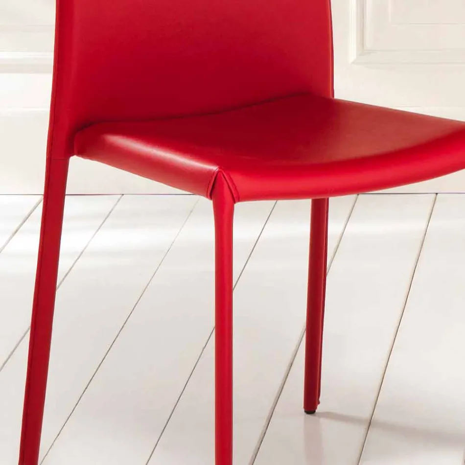 September 4 moderna stolar Joy konstläder, helt täckt Viadurini