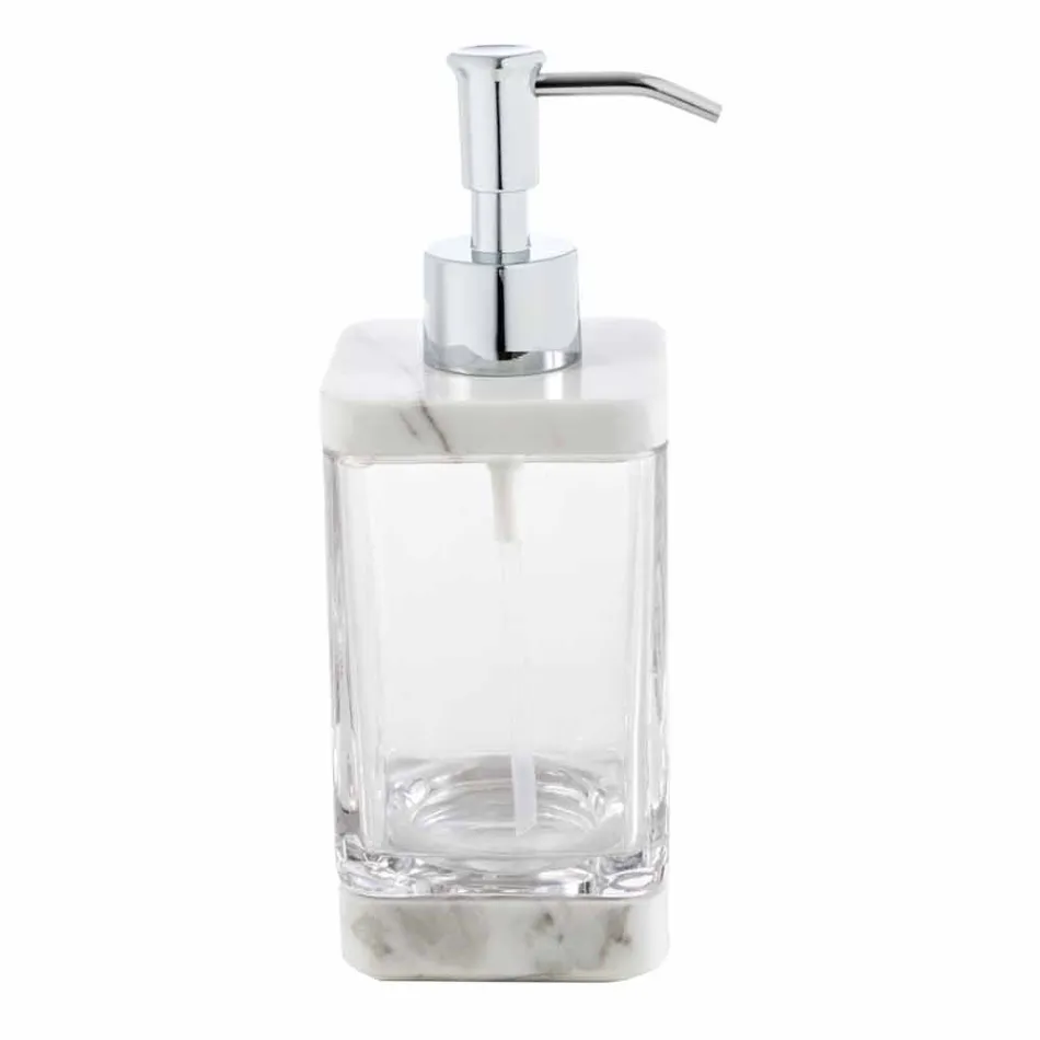 Moderna badrumstillbehör i Calacatta marmor och Carona glas Viadurini