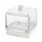 Moderna badrumstillbehör i Calacatta marmor och Carona glas Viadurini