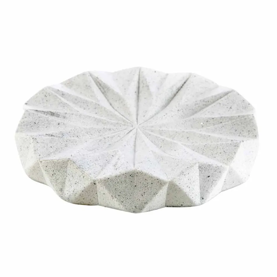 Levice white resin badrumstillbehör set Viadurini