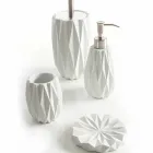 Levice white resin badrumstillbehör set Viadurini