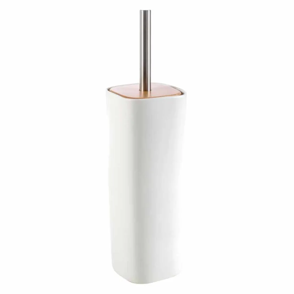 Carsoli keramiska och trä moderna badrumstillbehör set Viadurini