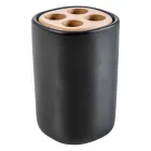 Carsoli keramiska och trä moderna badrumstillbehör set Viadurini