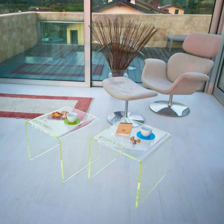 Nattdukssatser i modern design i metakrylat tillverkad i Italien - Leielui Viadurini