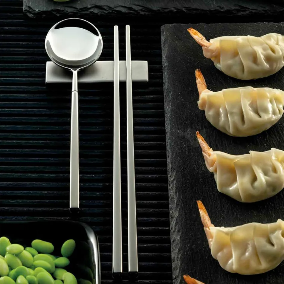 Set bestående av fruktsked, ätpinnar och bestick - Osaka Viadurini