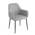 Set med 2 stoppade fåtöljer i färgglatt tyg och metallram - Valeria Viadurini