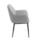 Set med 2 stoppade fåtöljer i färgglatt tyg och metallram - Valeria Viadurini