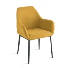 Set med 2 stoppade fåtöljer i färgglatt tyg och metallram - Valeria Viadurini