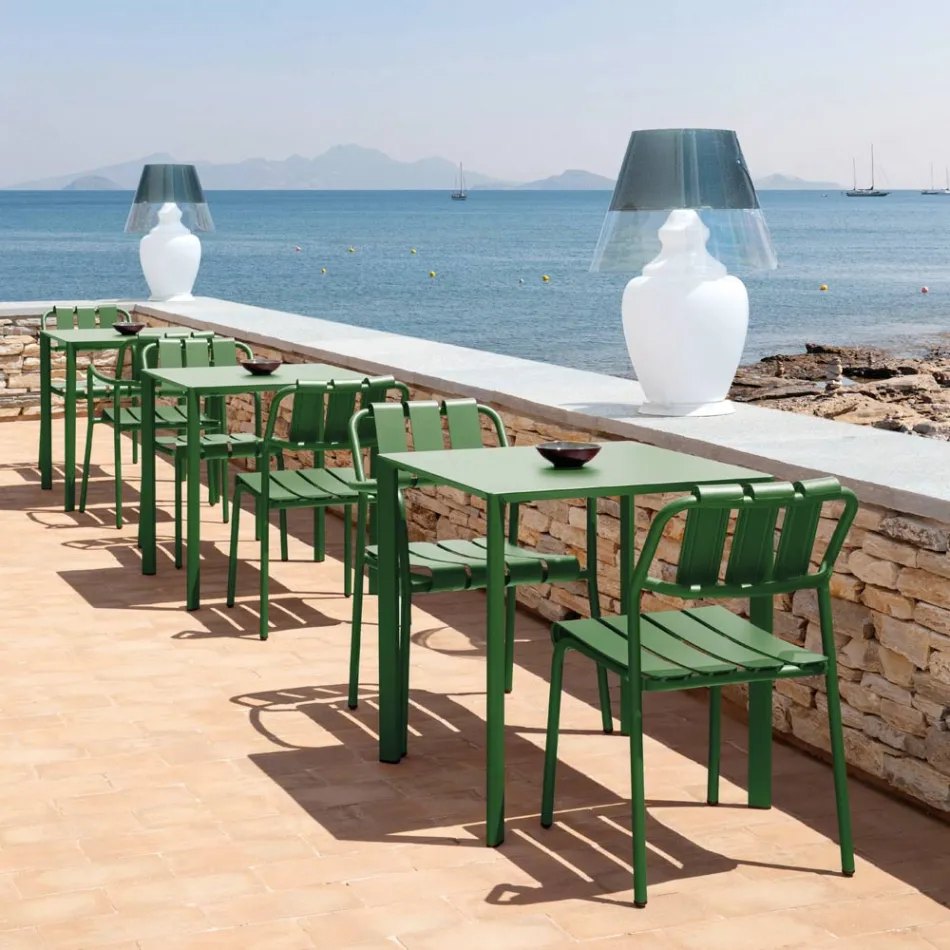 Set med 2 trädgårdsstolar helt i aluminium - Resplendent Viadurini