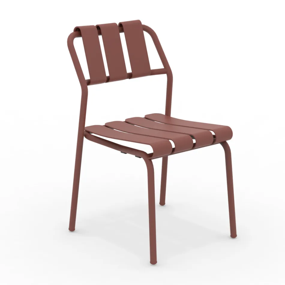 Set med 2 trädgårdsstolar helt i aluminium - Resplendent Viadurini