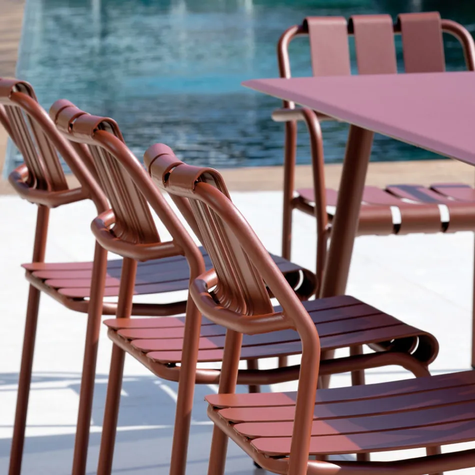 Set med 2 trädgårdsstolar helt i aluminium - Resplendent Viadurini