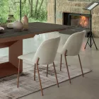 Set med 2 vardagsrumsstolar i tyg och metall tillverkade i Italien - murgröna Viadurini