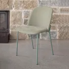 Set med 2 vardagsrumsstolar i tyg och metall tillverkade i Italien - murgröna Viadurini