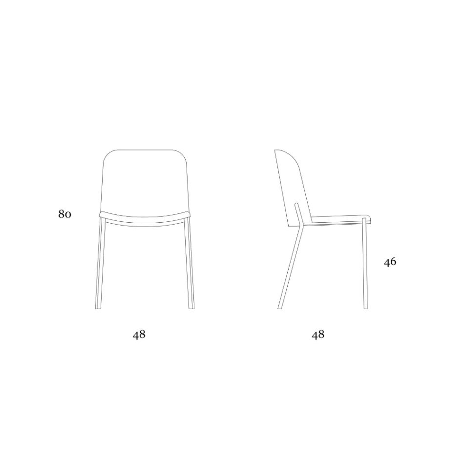 Set med 2 vardagsrumsstolar i tyg och metall tillverkade i Italien - murgröna Viadurini