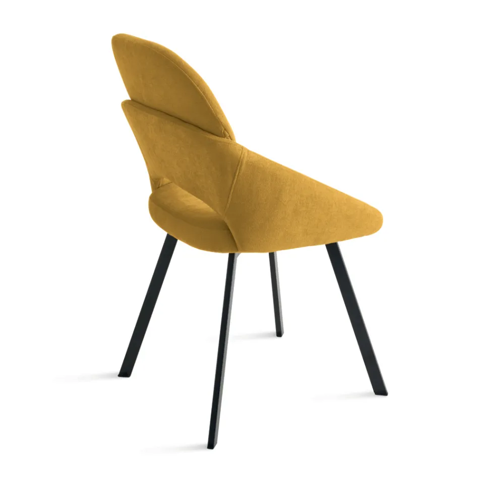 Set med 2 stoppade stolar i färgglatt tyg och metallram - Damian Viadurini