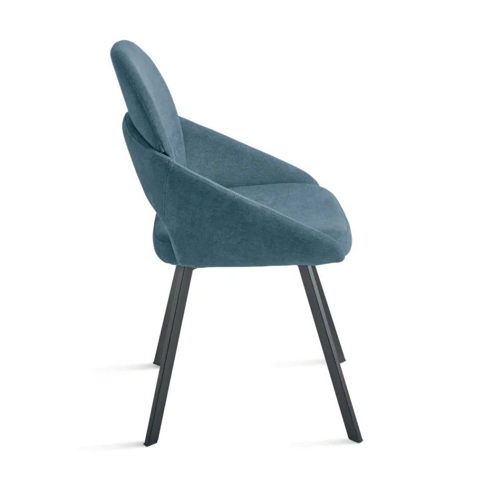 Set med 2 stoppade stolar i färgglatt tyg och metallram - Damian Viadurini