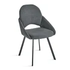 Set med 2 stoppade stolar i färgglatt tyg och metallram - Damian Viadurini