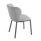 Set med 2 klädda tygstolar med målad metallram - Leandra Viadurini