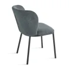 Set med 2 klädda tygstolar med målad metallram - Leandra Viadurini