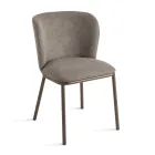 Set med 2 klädda tygstolar med målad metallram - Leandra Viadurini