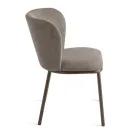 Set med 2 klädda tygstolar med målad metallram - Leandra Viadurini