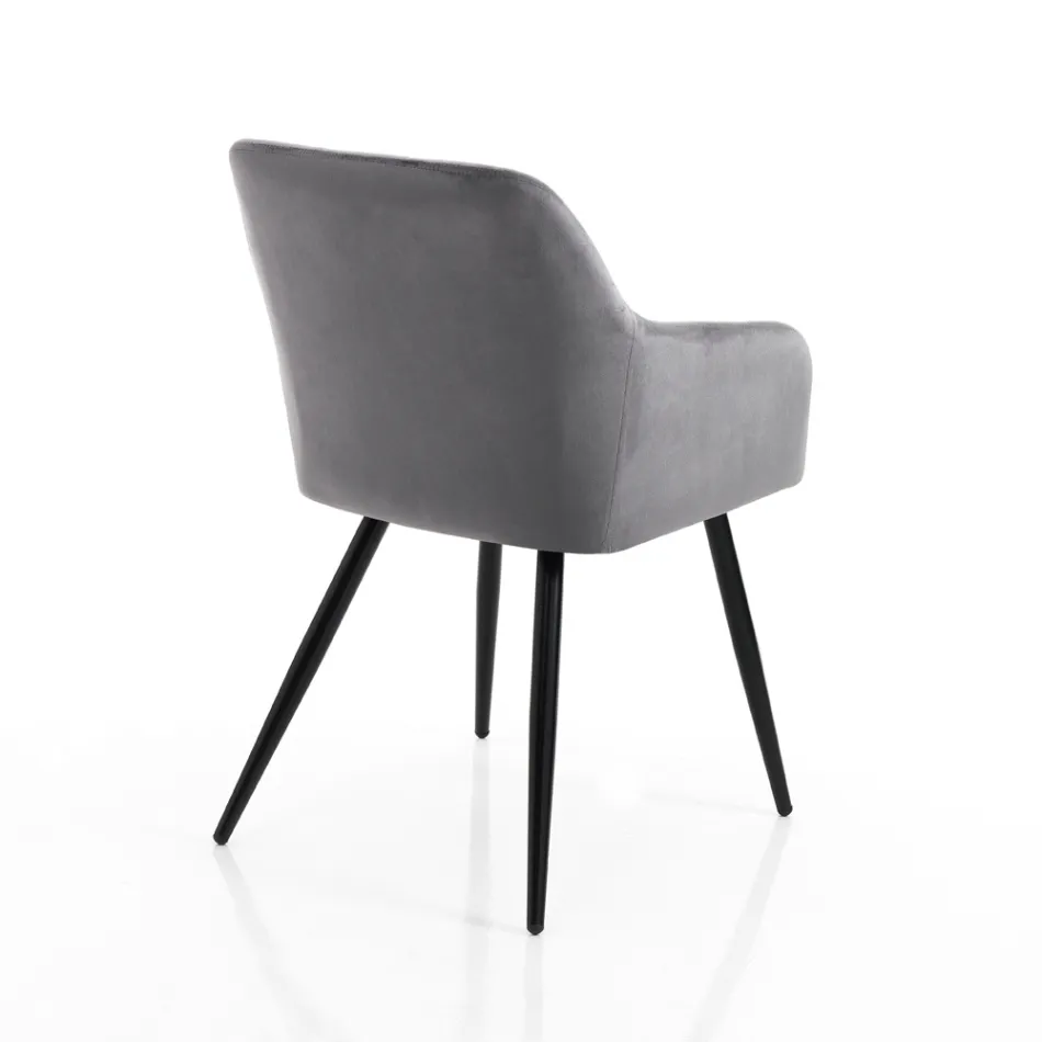 Set med 2 stolar i sammetseffekttyg - Plutonium Viadurini