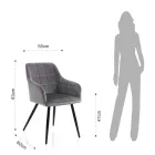 Set med 2 stolar i sammetseffekttyg - Plutonium Viadurini