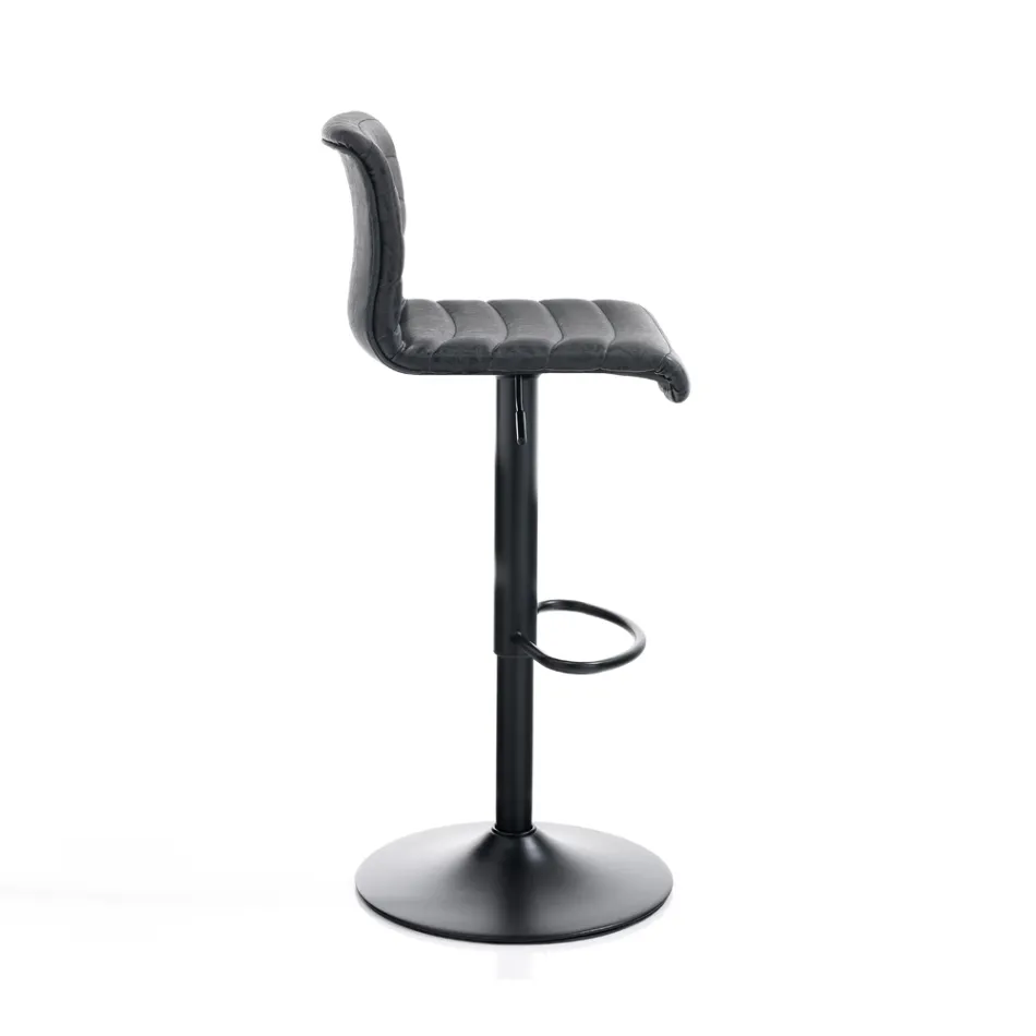 Set med 2 barstolar i syntetiskt läder och stål - Kalium Viadurini