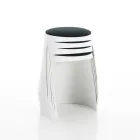 Set med 2 polypropen pallar och tyg sits - ansjovis Viadurini