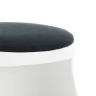 Set med 2 polypropen pallar och tyg sits - ansjovis Viadurini